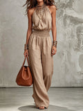Mono Peto Ancho Estilo Retro Europeo – Conjunto Casual Vintage