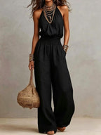 Mono Peto Ancho Estilo Retro Europeo – Conjunto Casual Vintage