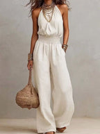Mono Peto Ancho Estilo Retro Europeo – Conjunto Casual Vintage