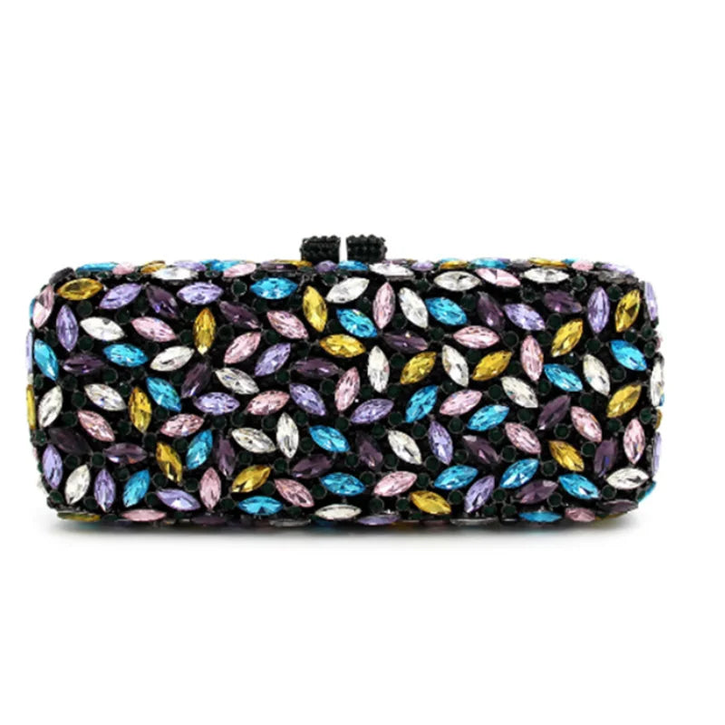 Clutch Metálico con Cristales – Bolso de Gala Multicolor