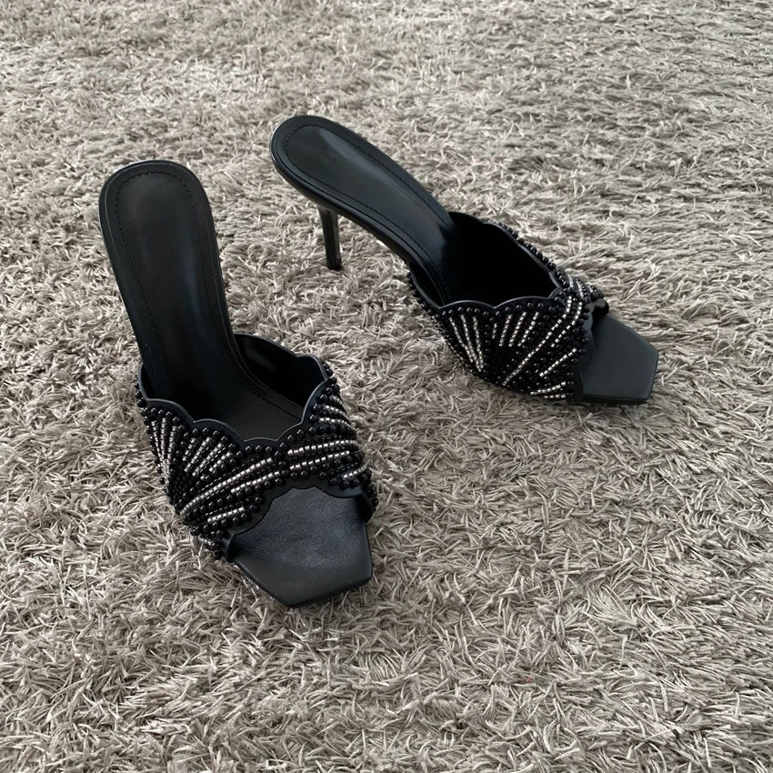 Mule de Perlas con Tacón Stiletto – Boda y Gala