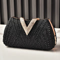 Bolso de Fiesta con Rhinestone – Clutch Plateado de Novia