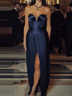 Vestido Tubo con Abertura Alta y Hombro Descubierto