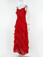 Ruffled Gauze Sling Dress — Vacation Style