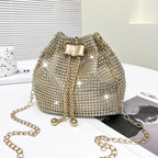 Bolso Cubo Drawstring con Rhinestones – Crossbody Multicolor