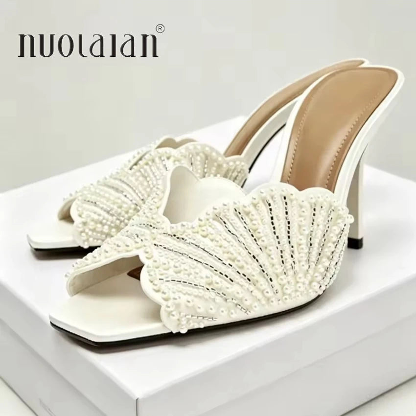 Mule de Perlas con Tacón Stiletto – Boda y Gala