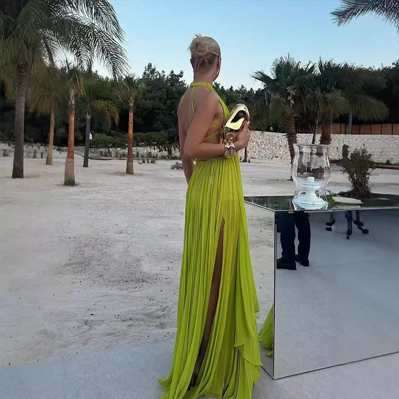 Elegant Sleeveless Top and Long Skirt Set