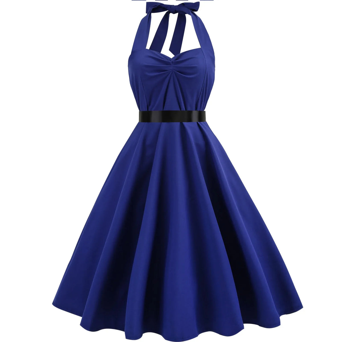 Vestido Vintage Halter con Vuelo — Estilo Pin Up