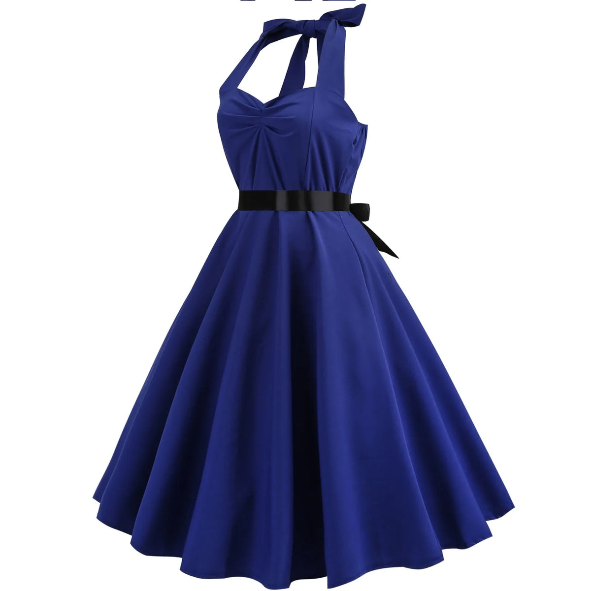 Vestido Vintage Halter con Vuelo — Estilo Pin Up
