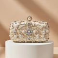 Pearl and Diamond Clutch - Evening Bag with Chain