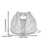 Bolso Cubo Drawstring con Rhinestones – Crossbody Multicolor