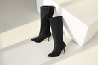 Bota Media Pierna con Lentejuelas – Tacón Fino Super Alto Invierno