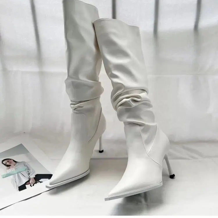 Botas Altas de Mujer con Tacón Fino y Punta Afilada — Estilo Elegante