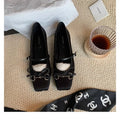 Zapato Mary Jane de Ante con Lazo – Puntera Cuadrada Casual Primavera