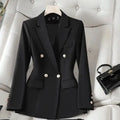 Chaqueta de Traje Negra Entallada — Blazer Casual de Manga Larga para Mujer 2026