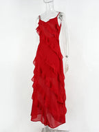 Ruffled Gauze Sling Dress — Vacation Style
