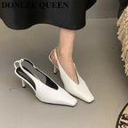 Sandalia Pump de Puntera Cuadrada – Tacón Fino Fiesta