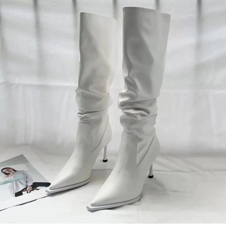 Botas Altas de Mujer con Tacón Fino y Punta Afilada — Estilo Elegante