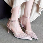 Mesh Slingback Heel Sandal – Summer Elegance