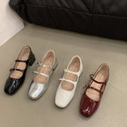 Zapato Mary Jane Retro con Tacón Cuadrado Medio – Charol Casual Chic