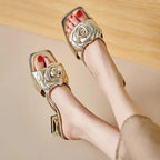 Platform Sandals with Flowers – High Heel