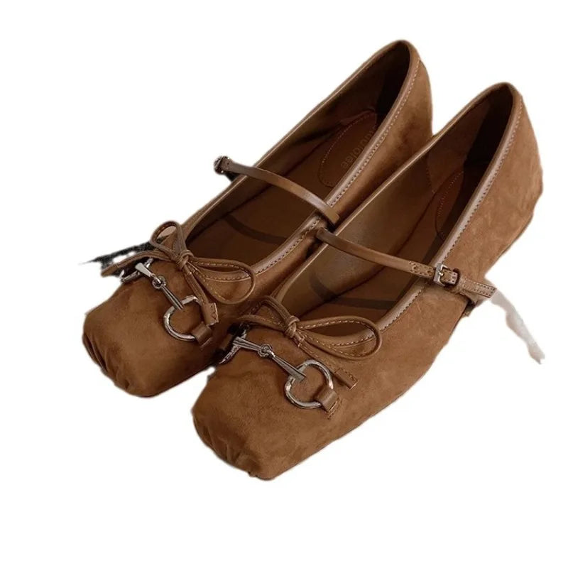 Zapato Mary Jane de Ante con Lazo – Puntera Cuadrada Casual Primavera