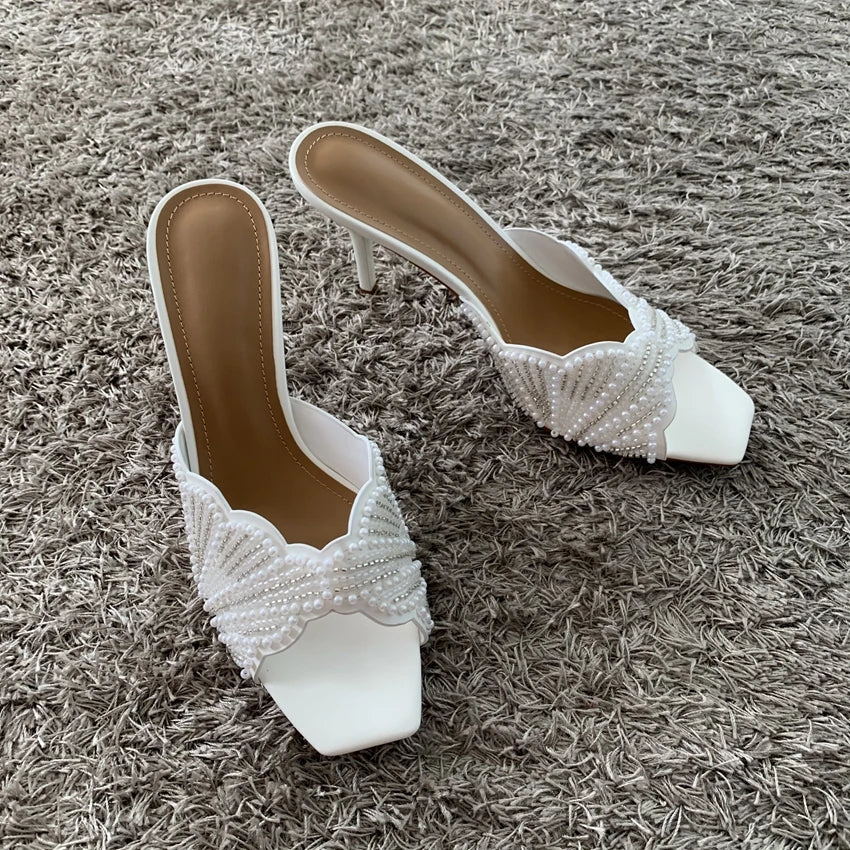 Mule de Perlas con Tacón Stiletto – Boda y Gala