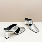 Sandalia Mule de Puntera Fina – Tacón Alto Verano