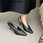 Sandalia Pump de Puntera Cuadrada – Tacón Fino Fiesta