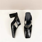 Sandalia Mule de Puntera Fina – Tacón Alto Verano