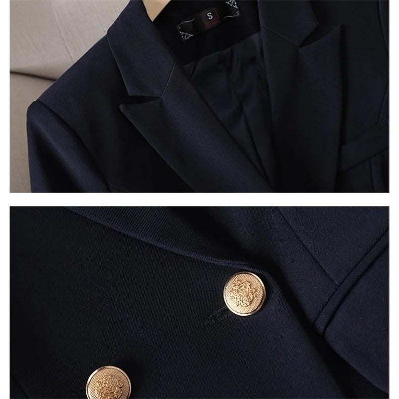 Chaqueta de Traje Negra Entallada — Blazer Casual de Manga Larga para Mujer 2026