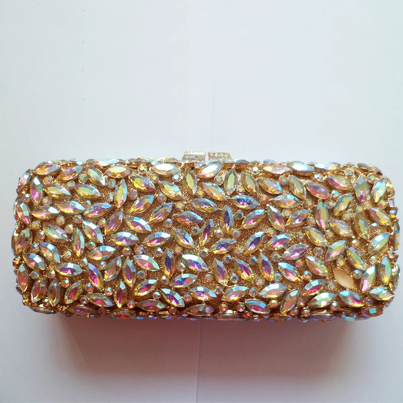 Clutch Metálico con Cristales – Bolso de Gala Multicolor