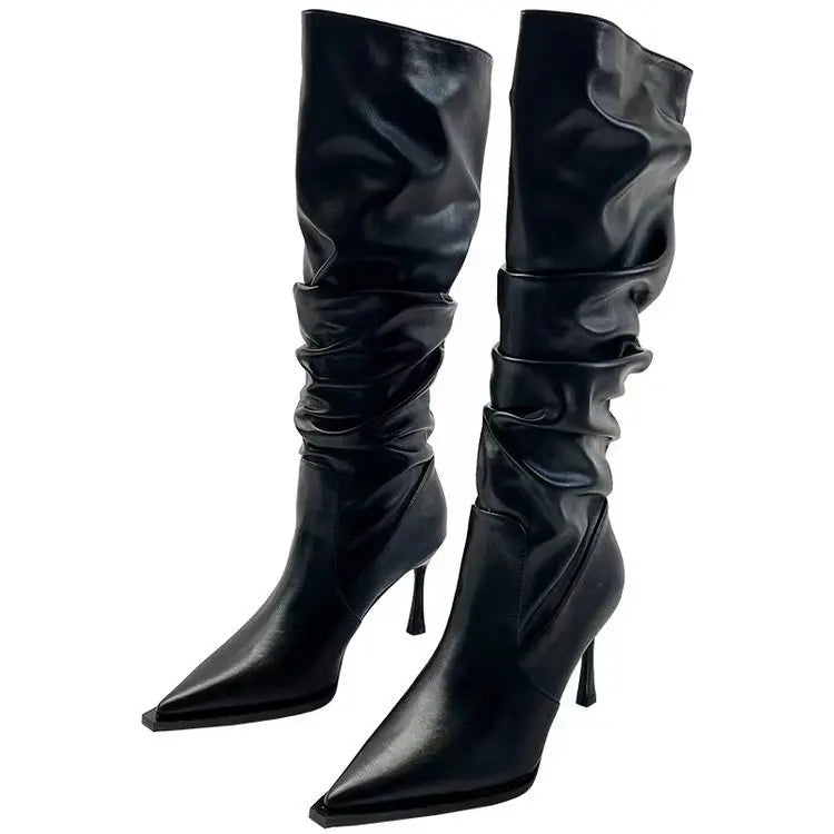 Botas Altas de Mujer con Tacón Fino y Punta Afilada — Estilo Elegante