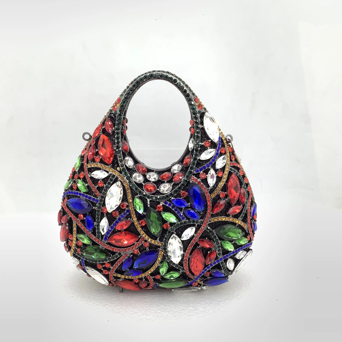Clutch Rojo con Diamantes – Bolso de Fiesta Brillante