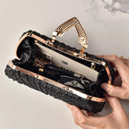 Bolso de Fiesta con Rhinestone – Clutch Plateado de Novia