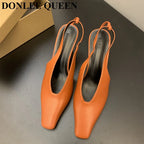 Sandalia Pump de Puntera Cuadrada – Tacón Fino Fiesta
