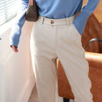 Pantalón de Cintura Alta para Mujer — Estilo Harem Casual de Oficina, Moda Coreana