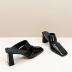 Sandalia Mule de Puntera Fina – Tacón Alto Verano