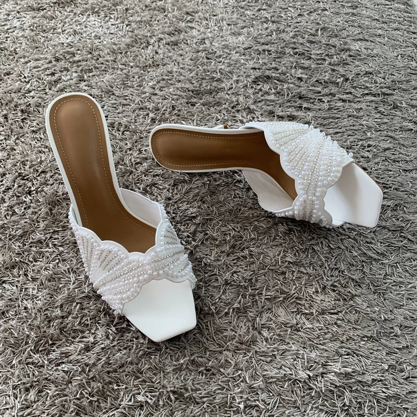 Mule de Perlas con Tacón Stiletto – Boda y Gala