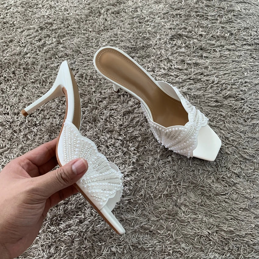 Mule de Perlas con Tacón Stiletto – Boda y Gala