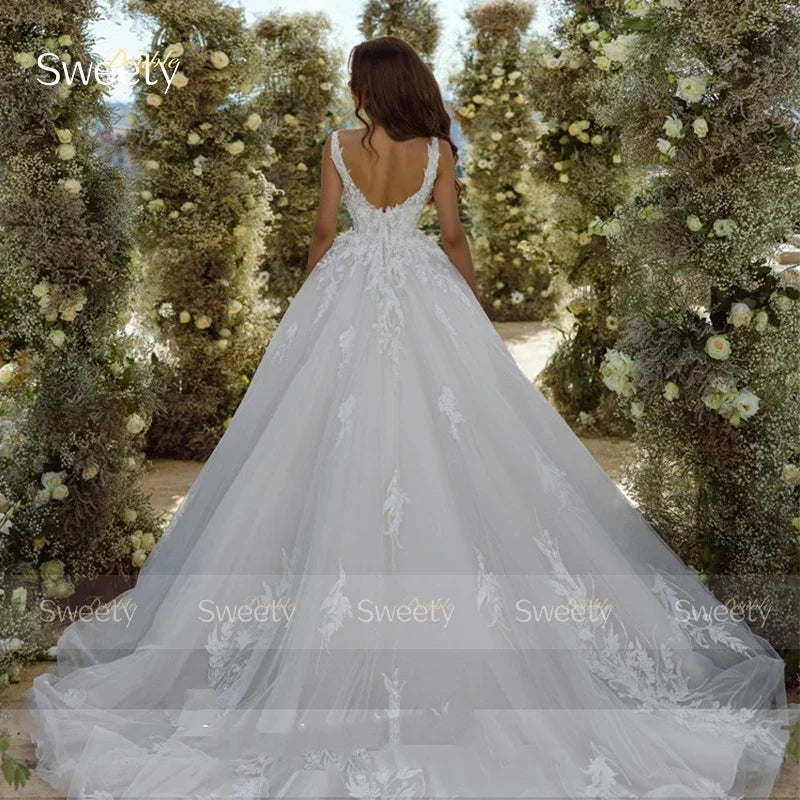 Vestido de Novia Vintage en Organza con Bordado — Personalizable