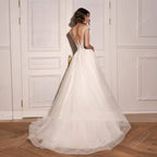 Vestido de Novia en Tul con Apliques de Encaje — Personalizable