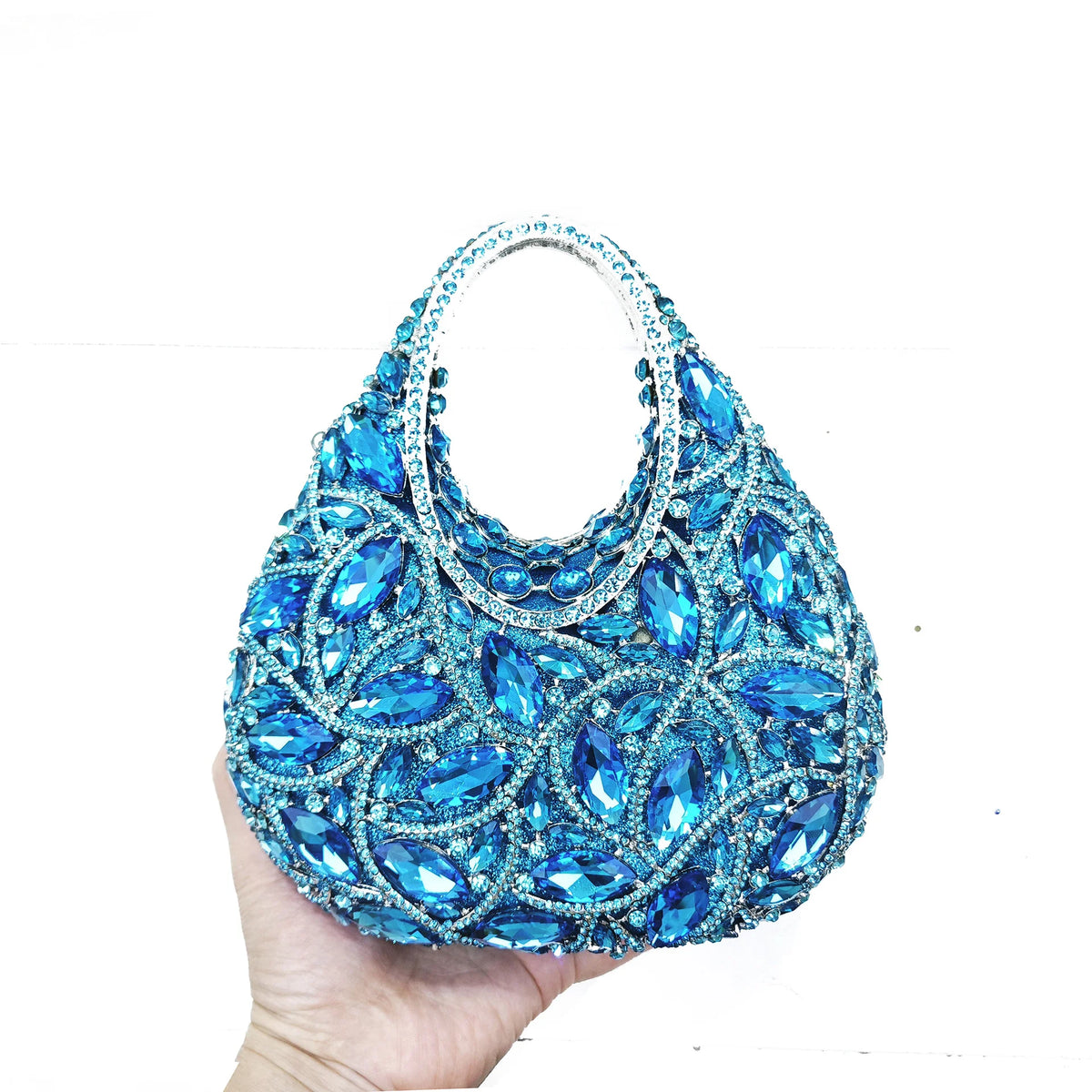 Clutch Rojo con Diamantes – Bolso de Fiesta Brillante