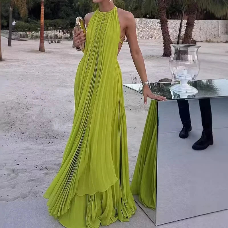 Elegant Sleeveless Top and Long Skirt Set