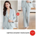 Conjunto Casual de Camisa y Pantalón de Pierna Ancha — Traje Suelto de Oficina