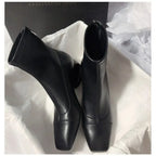 Bota Media Pierna de Puntera Cuadrada – Tacón Medio Office Lady
