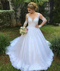 Vestido de Novia Bohémio con Encaje y Manga Larga