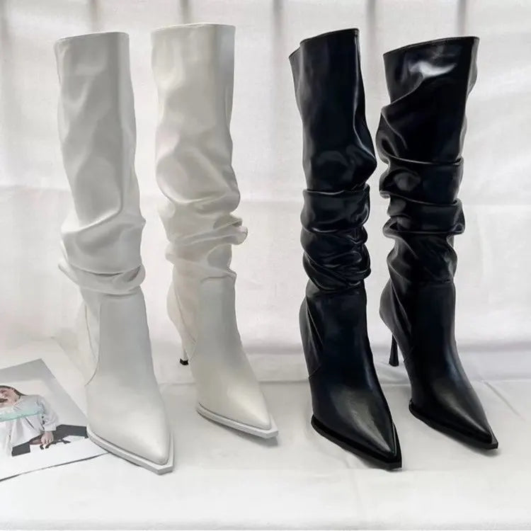 Botas Altas de Mujer con Tacón Fino y Punta Afilada — Estilo Elegante