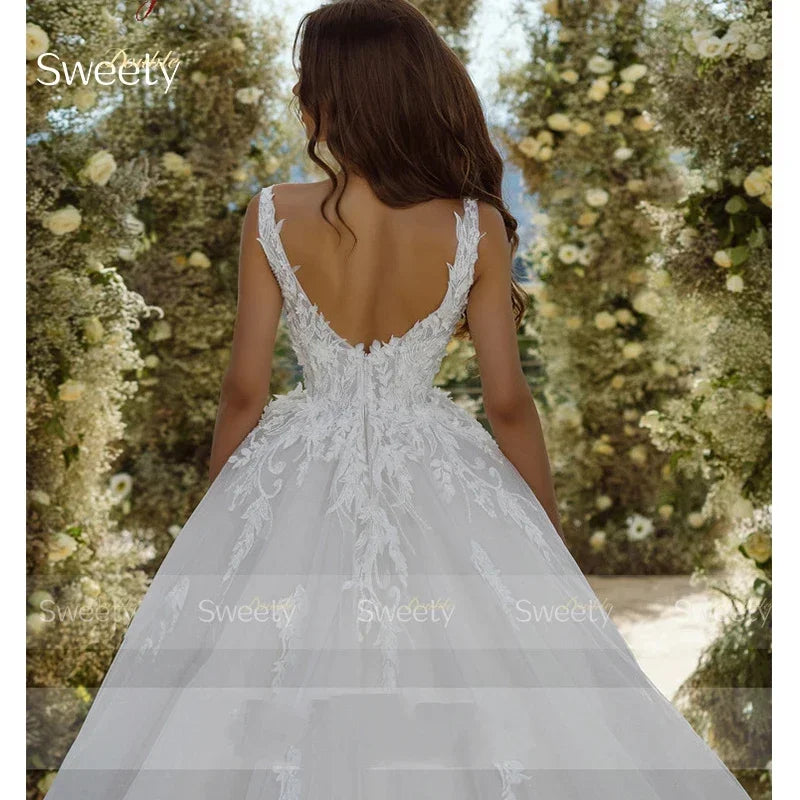 Vestido de Novia Vintage en Organza con Bordado — Personalizable