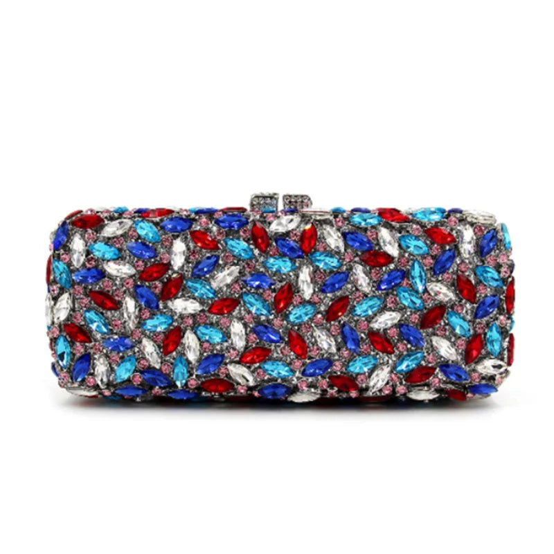 Clutch Metálico con Cristales – Bolso de Gala Multicolor